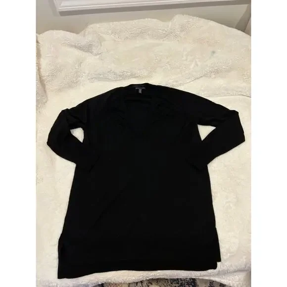 Eileen Fisher Womens Pullover VNeck Wool Italian XS Teacher Preppy Designer Rich - Picture 2 of 5